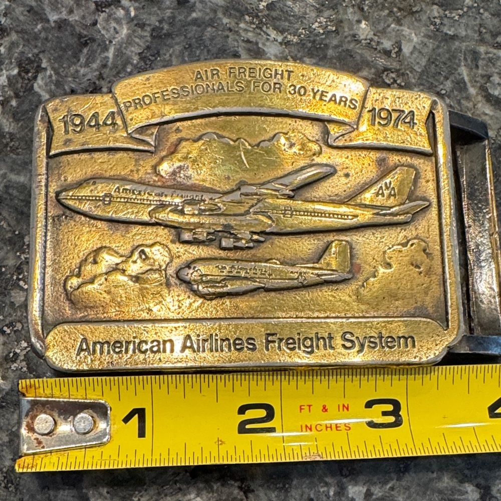 American Airlines Freight System 30 anniversary 1944-1974 Belt Buckle